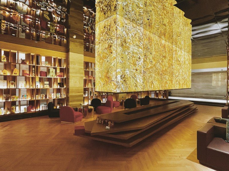 Backlighting an Interior Space Using Translucent Natural Stone