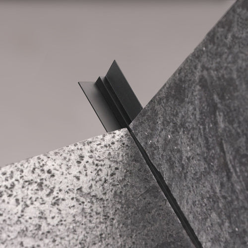 Inside Corner Trim — Black — with stone veneer