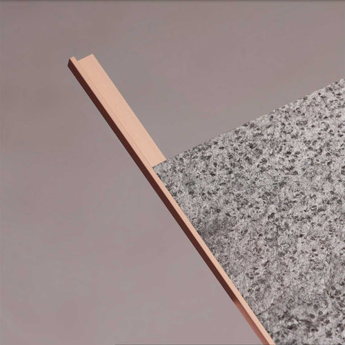 L-Shape Edge Trim — Champagne — with stone veneer