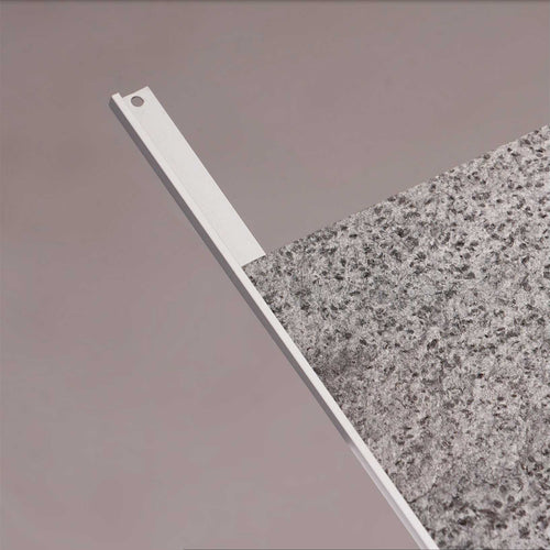 L-Shape Edge Trim — Silver — with stone veneer