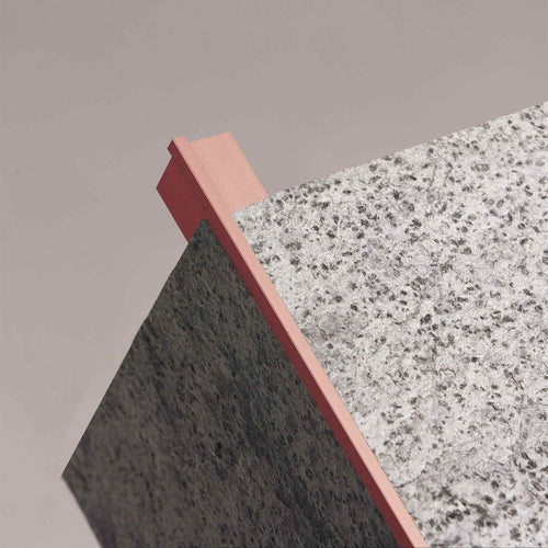 Outside Corner Trim — Champagne — with stone veneer