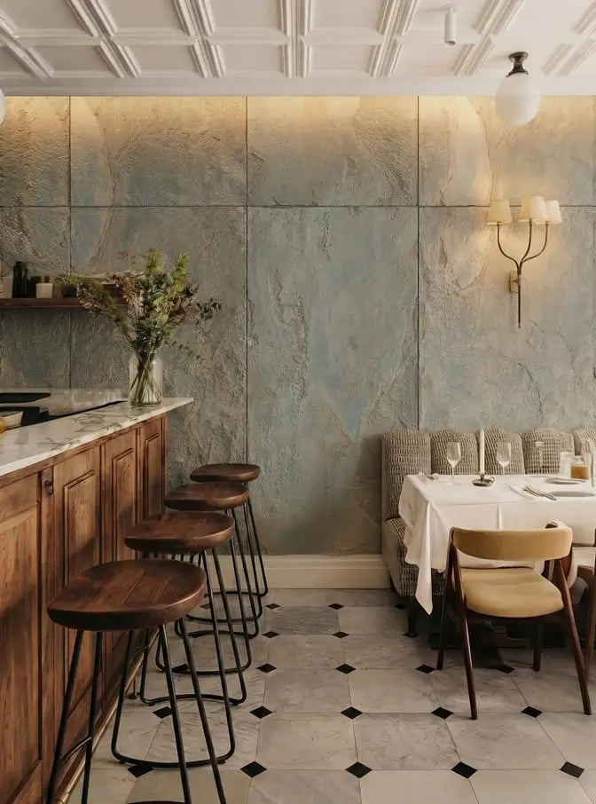 Natural stone in a commercial interior