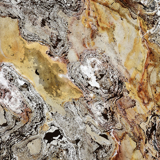 Surya silver and gold translucent stone veneer swatch in cool light.