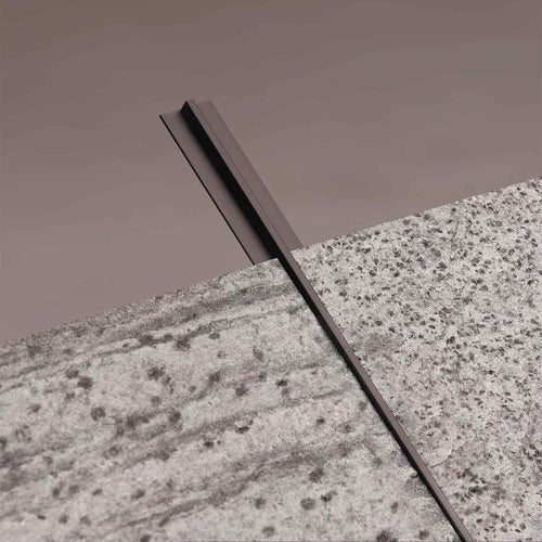 T-Shape Trim — Black — with stone veneer