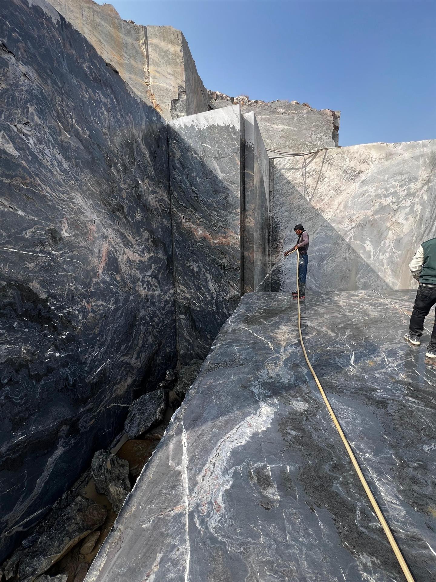 Large natural stone blocks at the quarry