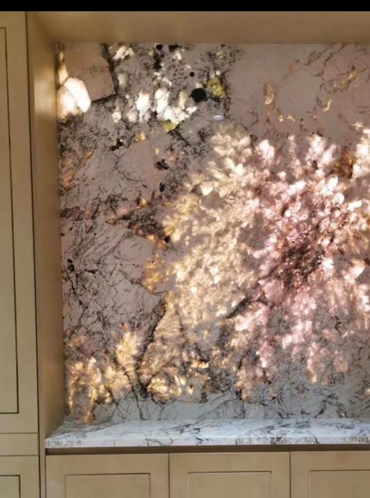 Decorative backlit stone architectural feature example