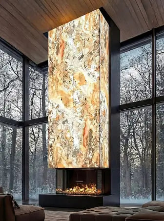 Stone fireplace surround