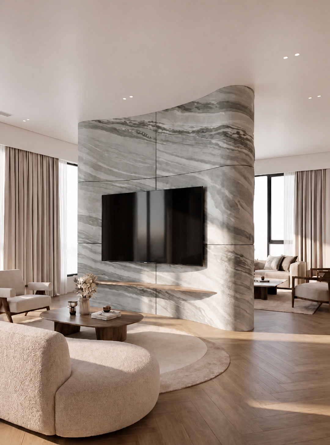 Natural stone feature wall